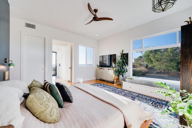403 Black Canyon Pl, Ramona, CA 92065 - bedroom featuring wood finished floors, ceiling fan, and baseboards