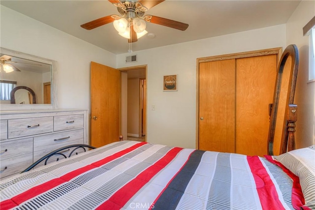 233 E Swift St, Orland, CA 95963 - bedroom featuring a closet and a ceiling fan