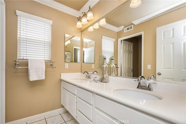 11 Berlamo, Rancho Santa Margarita, CA 92688 - full bath featuring double vanity, baseboards, and ornamental molding