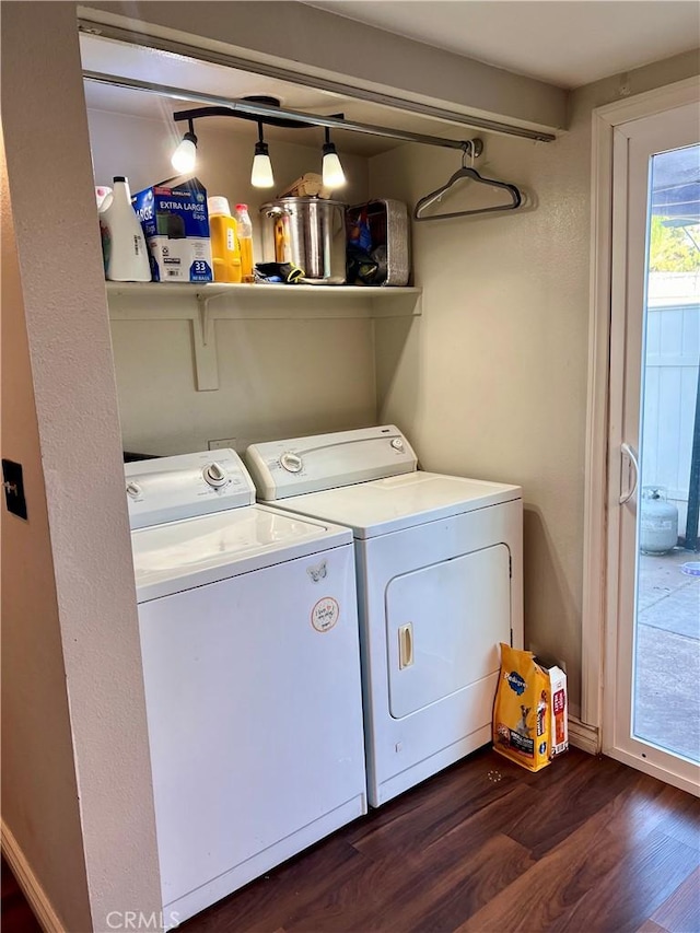 1125 Grand Ave E Unit A, Pomona, CA 91766 - laundry room featuring washing machine and dryer and dark wood finished floors