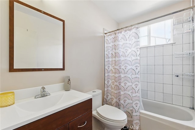 302 E 213th St, Carson, CA 90745 - bathroom featuring vanity, toilet, and shower / bath combination with curtain