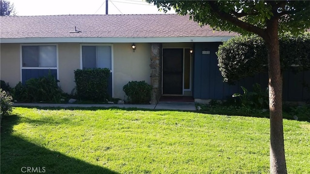 2652 College Ln, La Verne, CA 91750 - view of front of property with roof with shingles, a front yard, and stucco siding