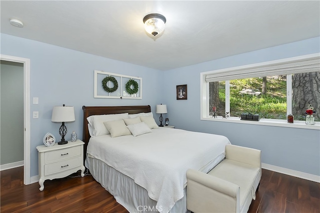 405 Terrace Rd, Lake Arrowhead, CA 92352 - bedroom featuring baseboards and dark wood-type flooring