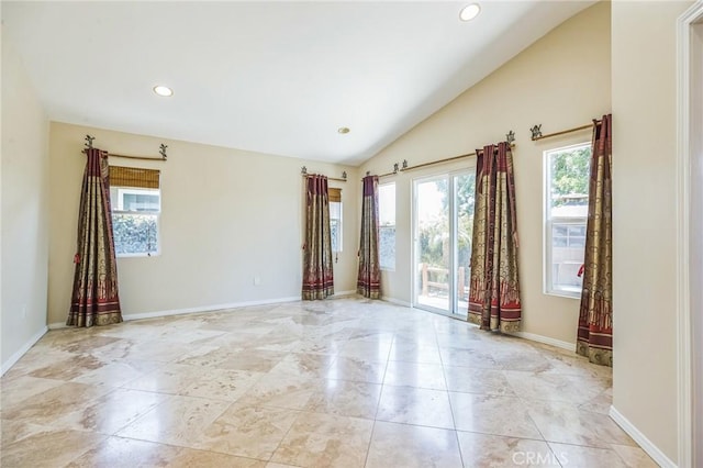 20005 Anza Ave, Torrance, CA 90503 - spare room featuring plenty of natural light, vaulted ceiling, and recessed lighting