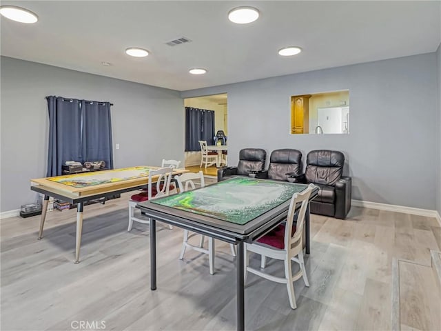 5436 Bonfair Ave, Lakewood, CA 90712 - recreation room with baseboards, light wood-style flooring, and recessed lighting