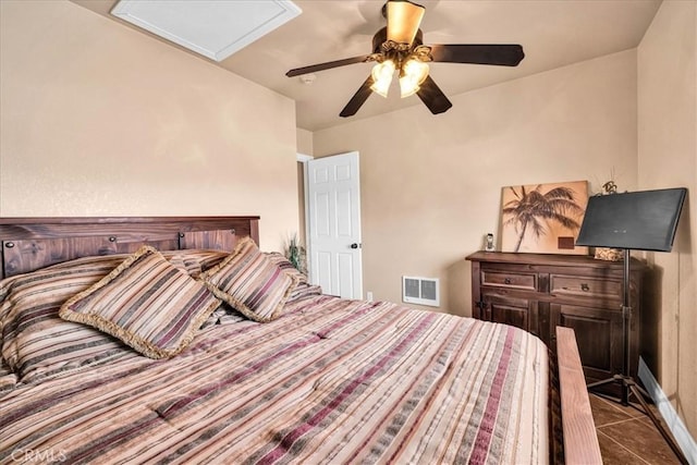380 Mack Ln Unit 29, Palms, CA 92277 - tiled bedroom featuring a ceiling fan