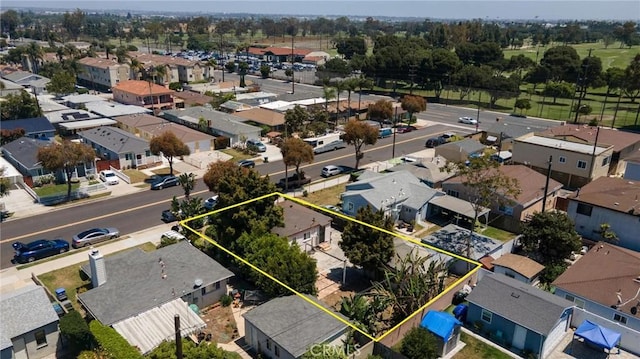 4024 W 166th St, Lawndale, CA 90260 - aerial perspective of suburban area featuring property parcel outlined