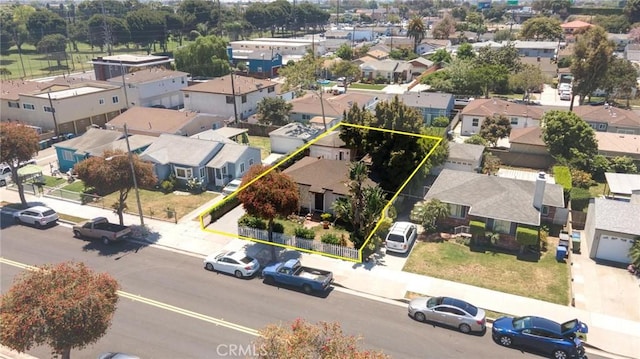 4024 W 166th St, Lawndale, CA 90260 - aerial perspective of suburban area featuring property boundaries highlighted