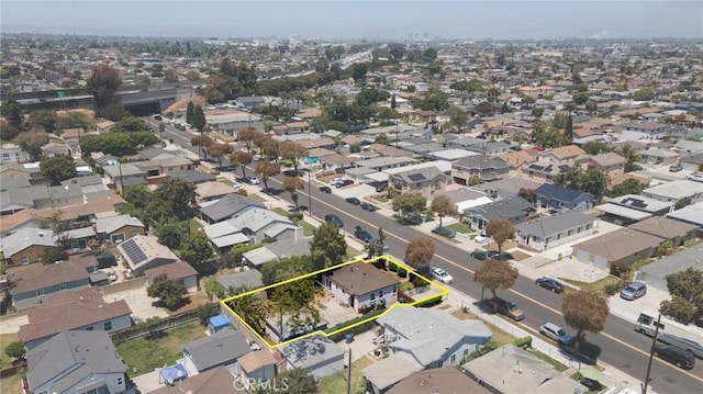 4024 W 166th St, Lawndale, CA 90260 - aerial perspective of suburban area with property parcel outlined