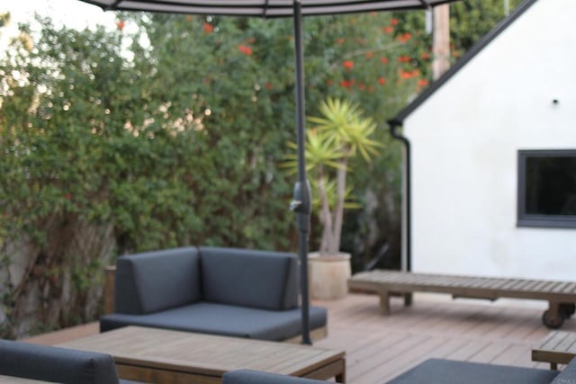 3030 Ibsen, Point Loma, CA 92106 - wooden deck with an outdoor hangout area