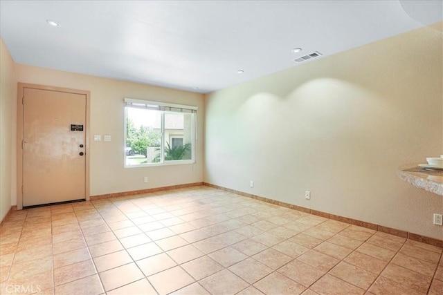 1256 Bostonia St Unit B, El Cajon, CA 92021 - unfurnished room with light tile patterned floors, baseboards, and recessed lighting