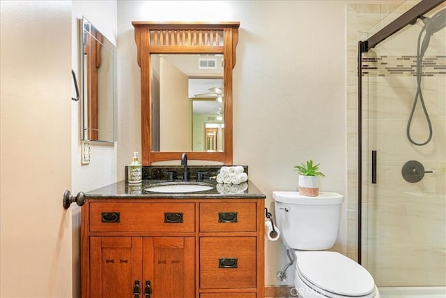 1256 Bostonia St Unit B, El Cajon, CA 92021 - bathroom with toilet, a stall shower, and vanity