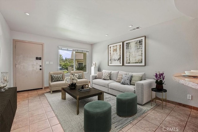 1256 Bostonia St Unit B, El Cajon, CA 92021 - living area featuring light tile patterned flooring and baseboards
