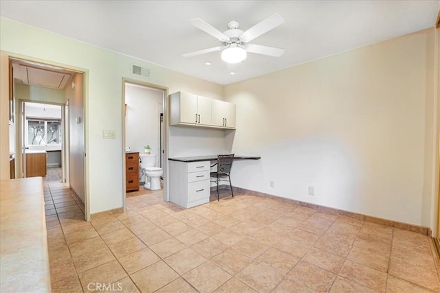 1256 Bostonia St Unit B, El Cajon, CA 92021 - unfurnished office with attic access, a ceiling fan, and baseboards