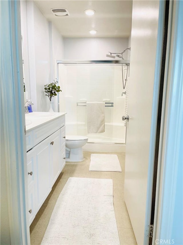 14120 W Willow Ln, Van Nuys, CA 91405 - bathroom with a shower, vanity, and tile patterned flooring