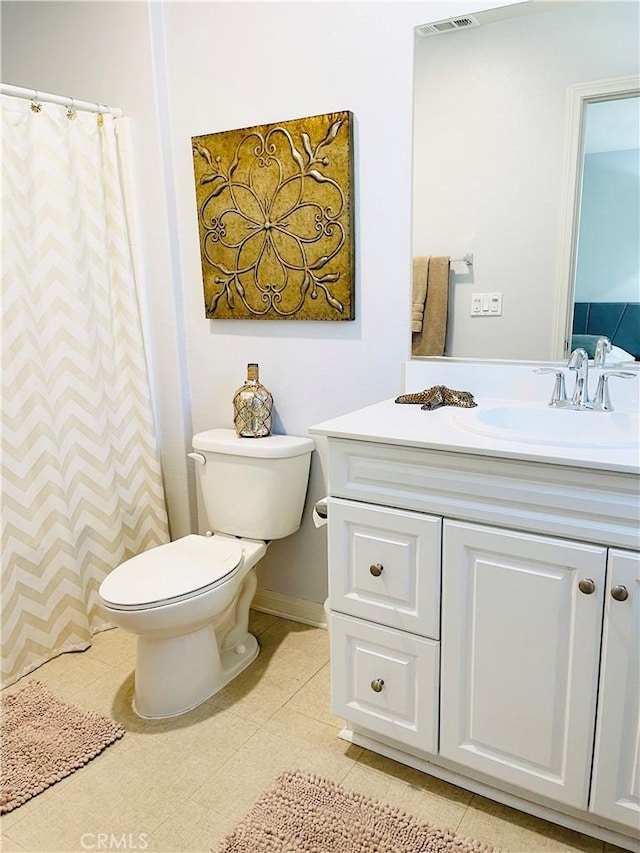 14120 W Willow Ln, Van Nuys, CA 91405 - full bathroom with vanity, tile patterned floors, and a shower with shower curtain