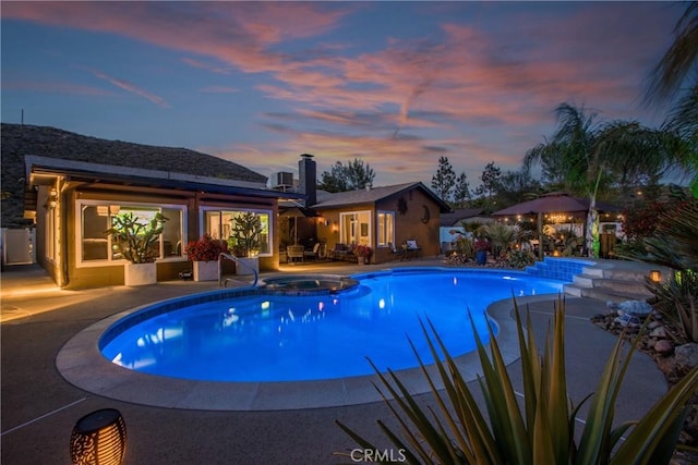 27071 Crews Hill Dr, Menifee, CA 92586 - view of pool featuring a patio and a pool with connected hot tub