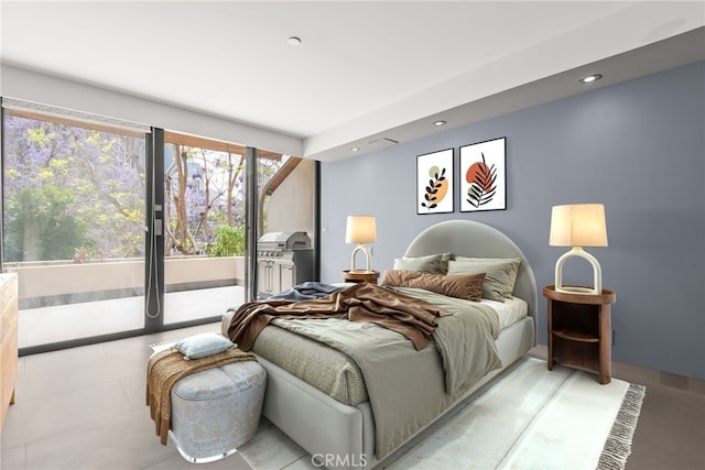 121 S Hope St Unit 9, Los Angeles, CA 90012 - bedroom featuring access to outside and recessed lighting
