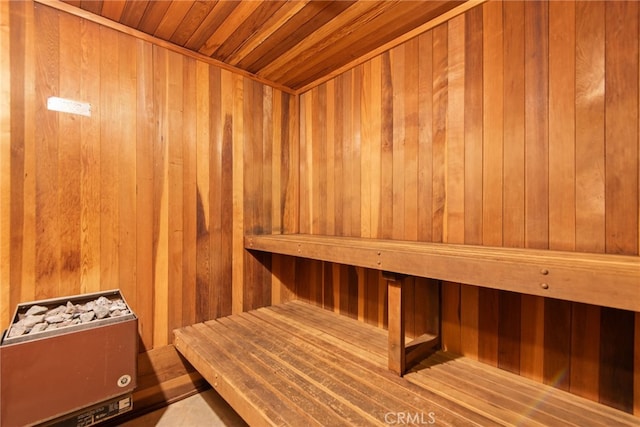 121 S Hope St Unit 9, Los Angeles, CA 90012 - relaxing sauna / steam room featuring wooden walls and wooden ceiling