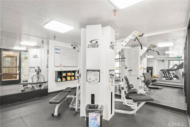 121 S Hope St Unit 9, Los Angeles, CA 90012 - workout area with a textured ceiling