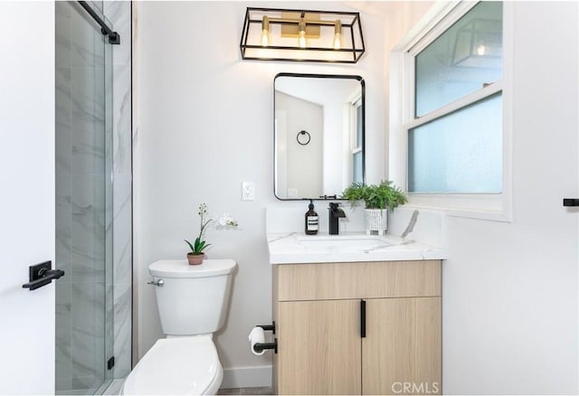 2145 Mcrae Dr, San Pedro, CA 90732 - bathroom featuring vanity, toilet, and a shower stall