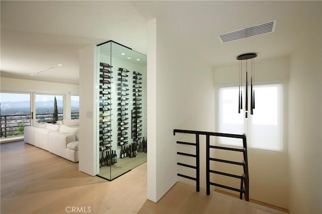 3863 Sherwood Pl, Sherman Oaks, CA 91423 - wine cellar with wood finished floors and recessed lighting