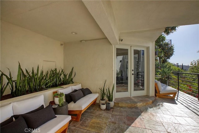 3863 Sherwood Pl, Sherman Oaks, CA 91423 - view of patio featuring french doors and an outdoor living space