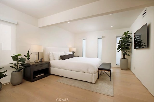 3863 Sherwood Pl, Sherman Oaks, CA 91423 - bedroom with light wood-type flooring, recessed lighting, and multiple windows