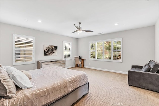 28181 Via Del Mar, San Juan Capistrano, CA 92675 - carpeted bedroom featuring baseboards, recessed lighting, and ceiling fan