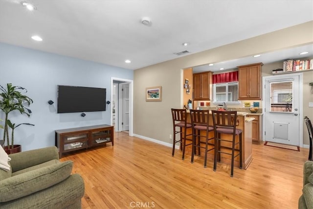 2515 Armour Ln, Redondo Beach, CA 90278 - living area featuring light wood-style flooring, recessed lighting, and baseboards