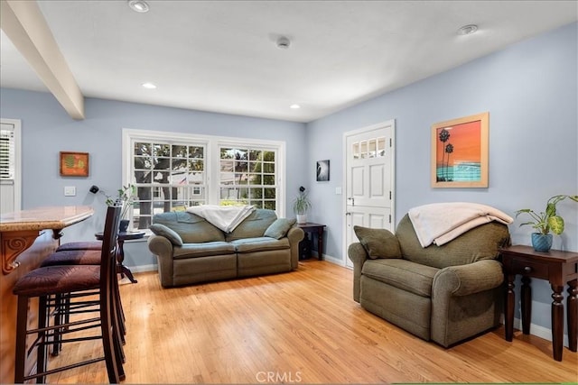 2515 Armour Ln, Redondo Beach, CA 90278 - living room with light wood-style floors, baseboards, and recessed lighting