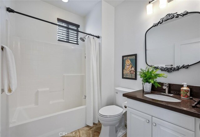5547 Strand Unit 101, Hawthorne, CA 90250 - full bathroom with vanity, shower / tub combo, and toilet