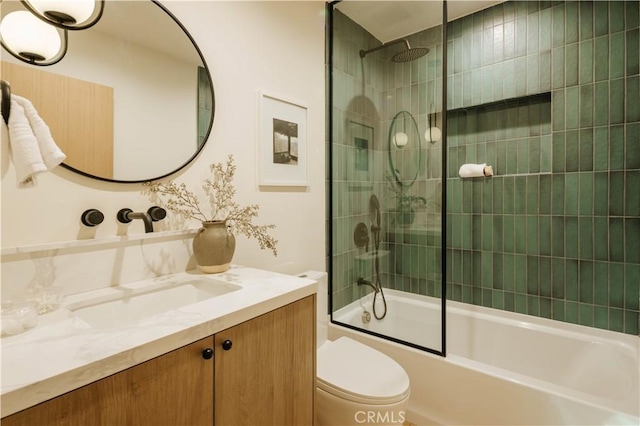 4522 Calhoun Ave, Sherman Oaks, CA 91423 - bathroom featuring vanity, toilet, and combined bath / shower with glass door