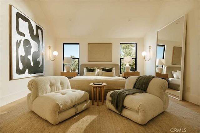 4522 Calhoun Ave, Sherman Oaks, CA 91423 - bedroom with light wood-style floors and vaulted ceiling
