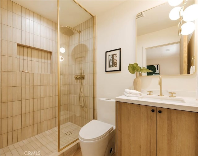 4522 Calhoun Ave, Sherman Oaks, CA 91423 - bathroom featuring vanity, walk in shower, and toilet