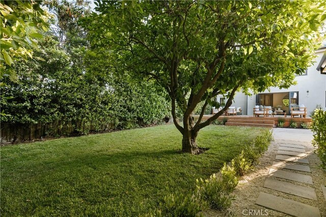 4522 Calhoun Ave, Sherman Oaks, CA 91423 - view of green lawn with a wooden deck