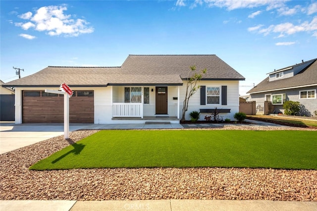 6082 Bannock Rd, Westminster, CA 92683 - view of front of property featuring covered porch, concrete driveway, a garage, and a shingled roof