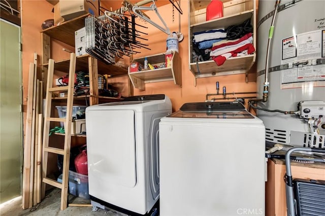 7612 Vicky Ave, West Hills, CA 91304 - laundry room featuring secured water heater and washer and clothes dryer