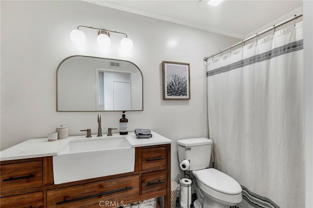 7612 Vicky Ave, West Hills, CA 91304 - full bath featuring vanity, toilet, and crown molding