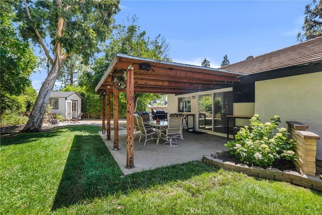 7612 Vicky Ave, West Hills, CA 91304 - view of patio / terrace featuring an outbuilding