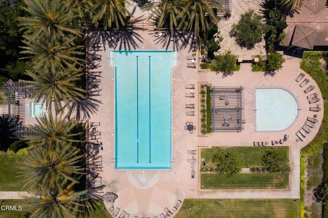 3806 Golden Pond Dr, Camarillo, CA 93012 - drone / aerial view of a pool