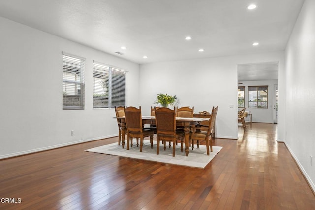 3806 Golden Pond Dr, Camarillo, CA 93012 - dining space with recessed lighting, hardwood / wood-style flooring, and baseboards