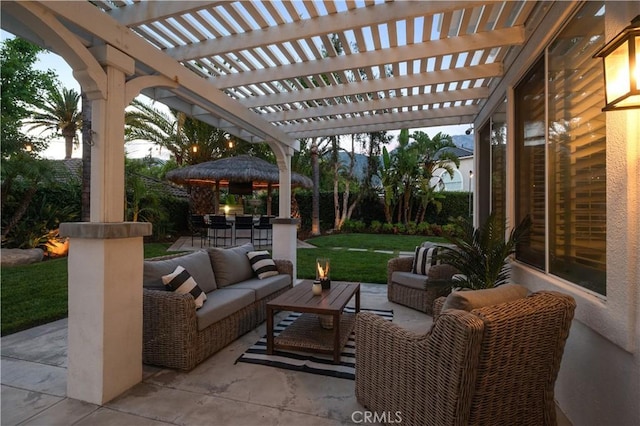 2229 N 3rd Ave, Upland, CA 91784 - view of patio / terrace featuring outdoor lounge area, a pergola, and outdoor dining space