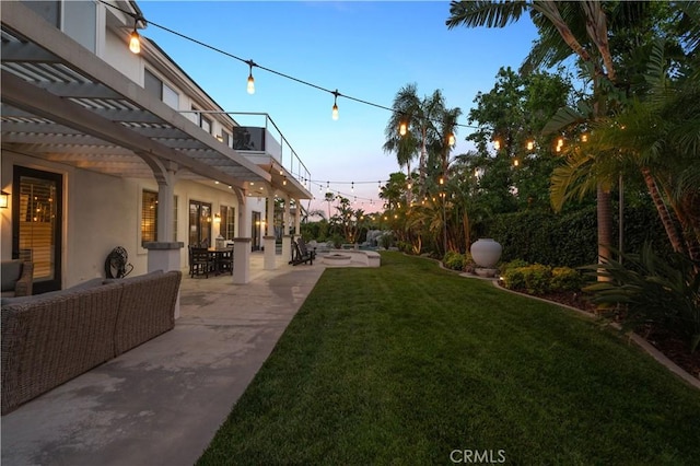 2229 N 3rd Ave, Upland, CA 91784 - view of green lawn with a patio area, outdoor lounge area, a pergola, and outdoor dining area