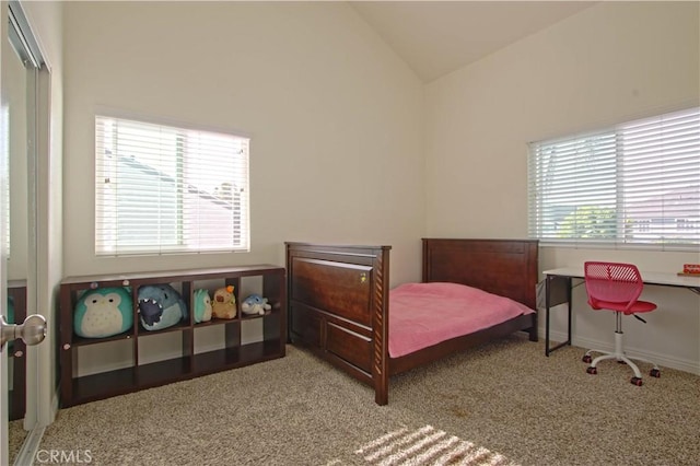 9009 Buckles St, Downey, CA 90241 - carpeted bedroom with vaulted ceiling and multiple windows