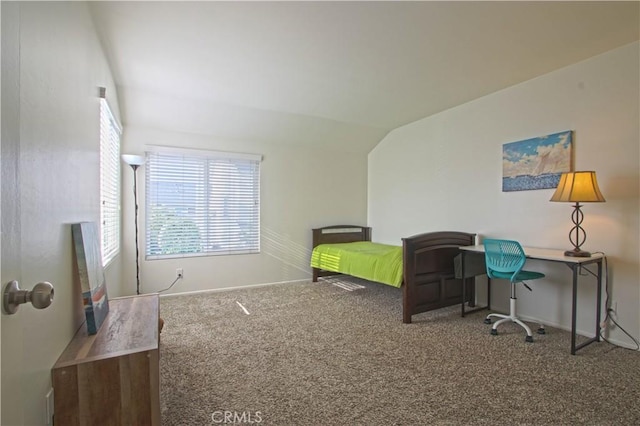 9009 Buckles St, Downey, CA 90241 - bedroom featuring carpet, vaulted ceiling, and baseboards