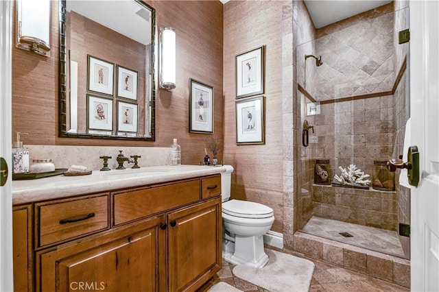 638 Sierra Madre Blvd Unit D, Sierra Madre, CA 91024 - full bathroom featuring toilet, vanity, and a tile shower