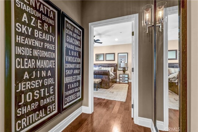 638 Sierra Madre Blvd Unit D, Sierra Madre, CA 91024 - hallway with dark wood finished floors and baseboards