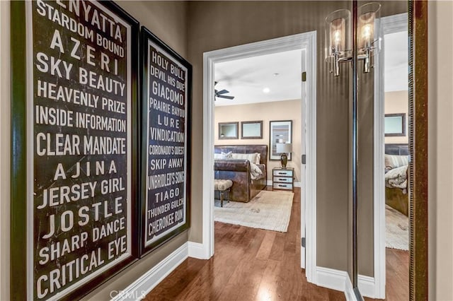 638 Sierra Madre Blvd Unit D, Sierra Madre, CA 91024 - hallway featuring dark wood-type flooring and baseboards