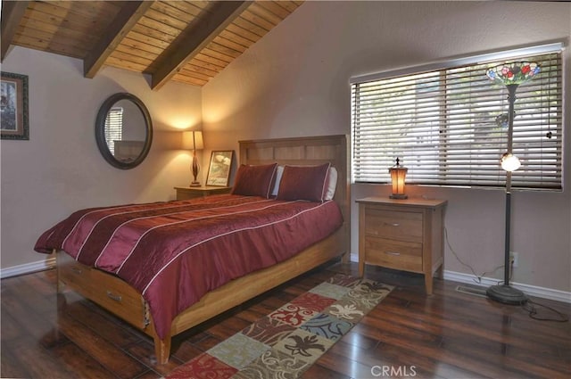 1353 Golden Rule Ln, Lake Arrowhead, CA 92352 - bedroom featuring wooden ceiling, wood finished floors, and baseboards